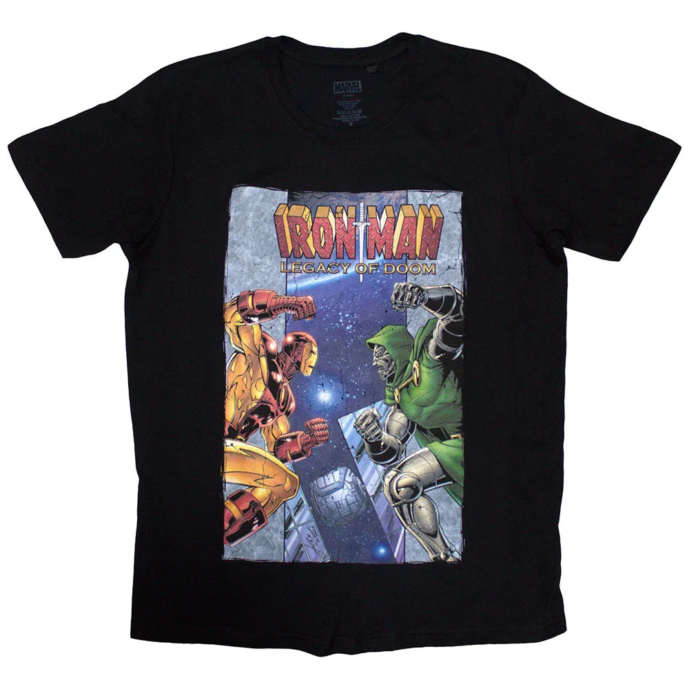 Marvel Comics Unisex T-Shirt: Iron Man vs Dr Doom (Black) sold by Paradiso Clothing