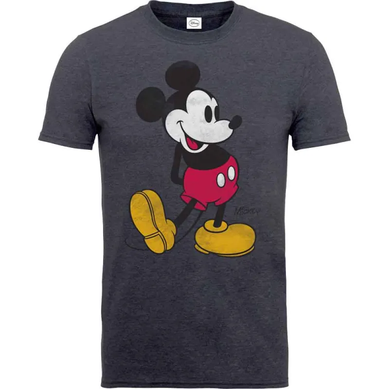 Mickey Mouse Unisex T-Shirt: Vintage (Charcoal Grey) made by Disney
