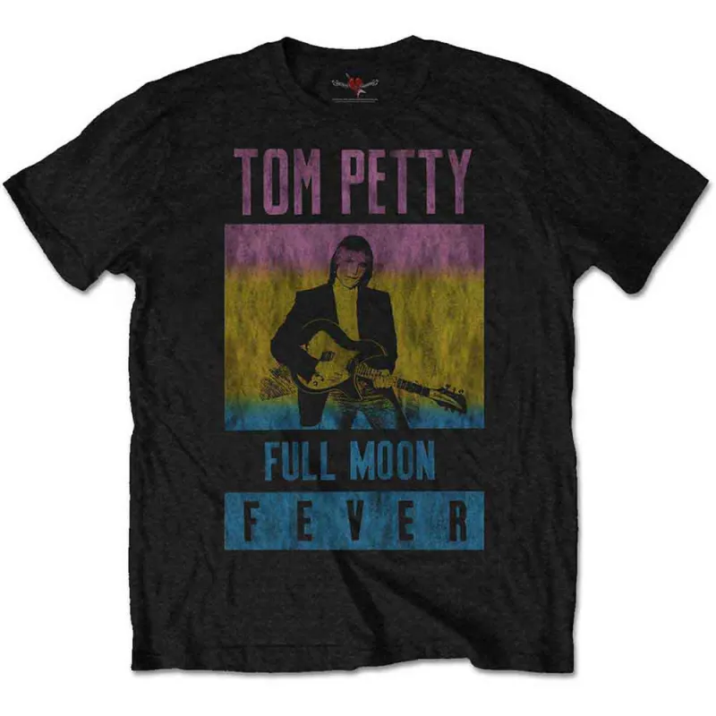 Tom Petty & The Heartbreakers Unisex T-Shirt: Full Moon Fever (Black) sold by Paradiso Clothing