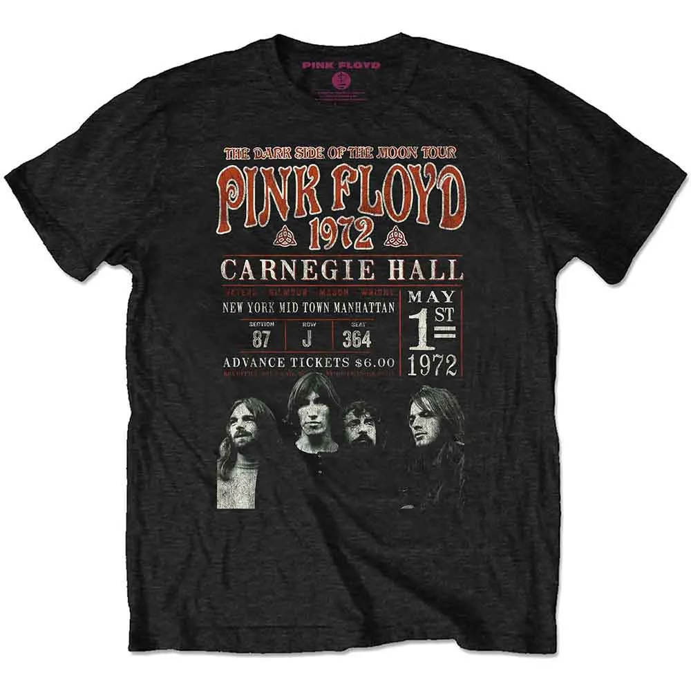 Pink Floyd Unisex T-Shirt: Carnegie '72 (Black) sold by Paradiso Clothing