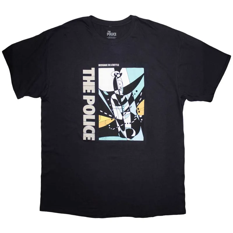 The Police Unisex T-Shirt: Message in a Bottle (Navy Blue) made by Paradiso Clothing