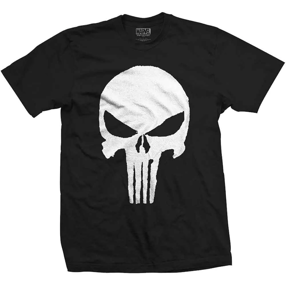 Marvel Comics Unisex T-Shirt: Punisher Jagged Skull (Black) sold by Paradiso Clothing