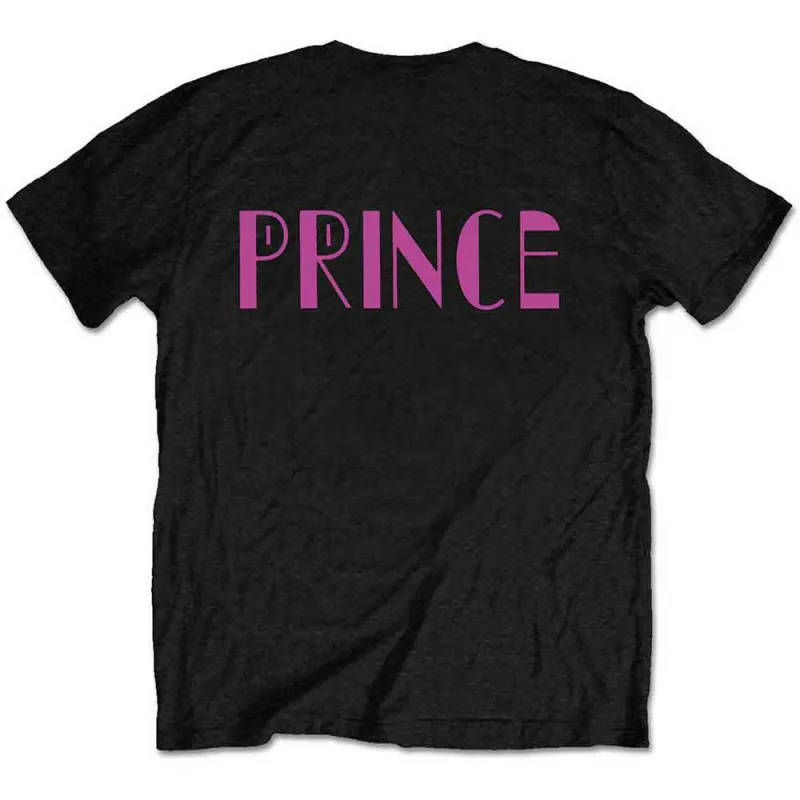 Prince Unisex T-Shirt: Many Faces (Black) (Back Print) made by Prince