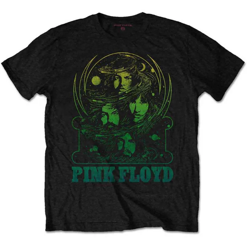 Pink Floyd Unisex T-Shirt: Green Swirl (Black) made by Paradiso Clothing