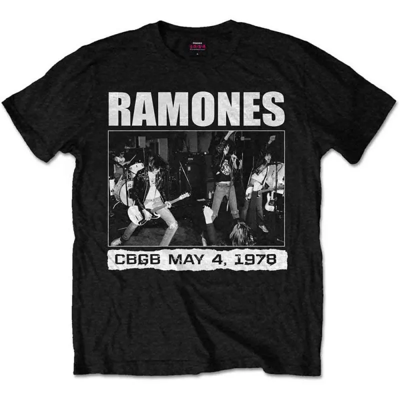 Ramones Unisex T-Shirt: CBGB 1978 (Black) made by Paradiso Clothing