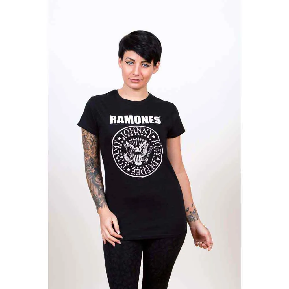 Ramones Ladies T-Shirt: Seal (Black) (Skinny Fit) sold by Paradiso Clothing