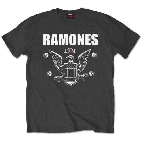 Ramones Unisex T-Shirt: 1974 Eagle (Charcoal Grey) sold by Paradiso Clothing