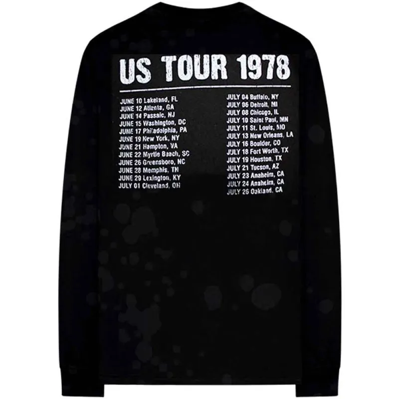 The Rolling Stones Unisex Long Sleeve T-Shirt: US Tour '78 (Black) (Back & Sleeve Print) made by the Rolling Stones
