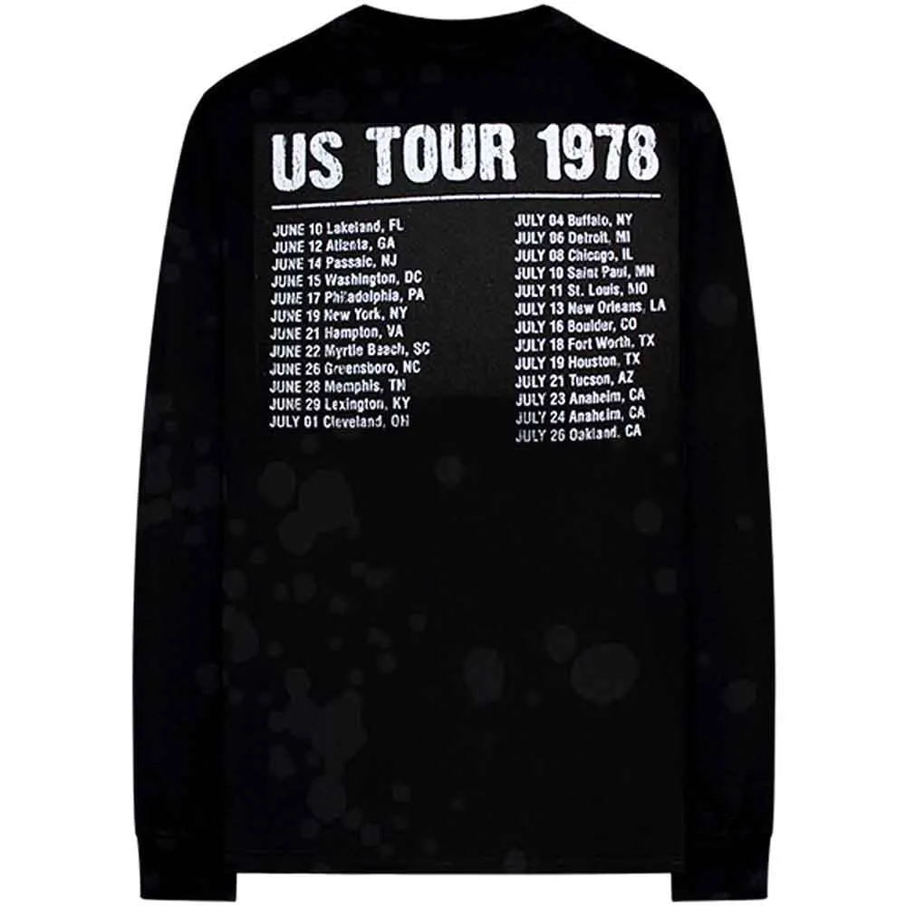 The Rolling Stones Unisex Long Sleeve T-Shirt: US Tour '78 (Black) (Back & Sleeve Print) sold by Paradiso Clothing