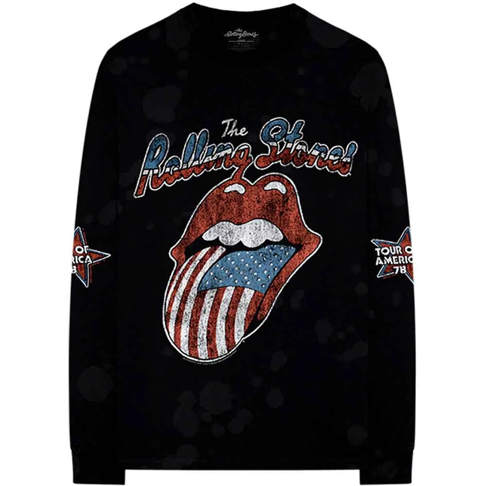 The Rolling Stones Unisex Long Sleeve T-Shirt: US Tour '78 (Black) (Back & Sleeve Print) sold by Paradiso Clothing product image thumbnail 2