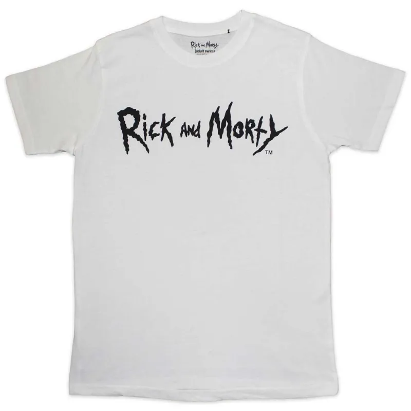 Rick & Morty Unisex T-Shirt: Mono Logo (White) made by Paradiso Clothing
