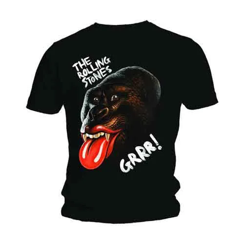 The Rolling Stones Unisex T-Shirt: Grrr Black Gorilla (Black) sold by Paradiso Clothing