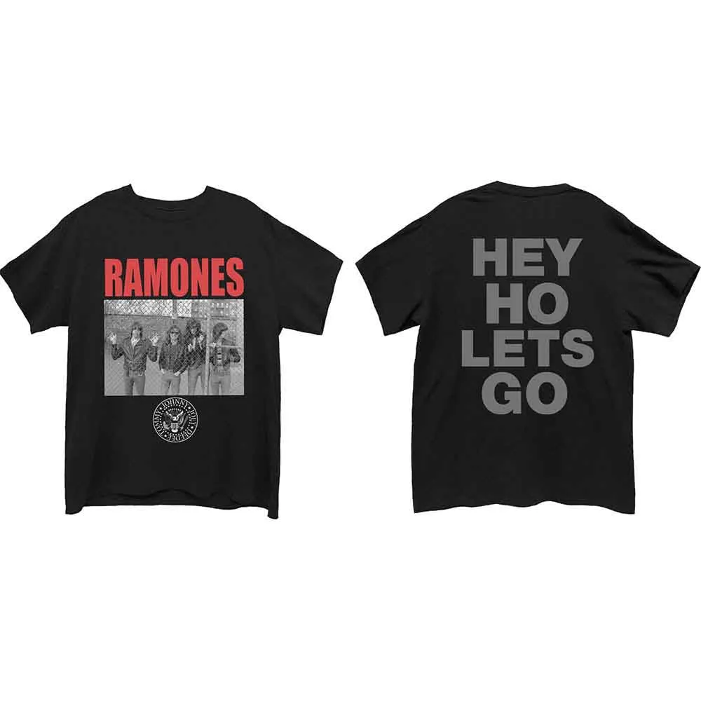 Ramones Unisex T-Shirt: Cage Photo (Black) (Back Print) sold by Paradiso Clothing