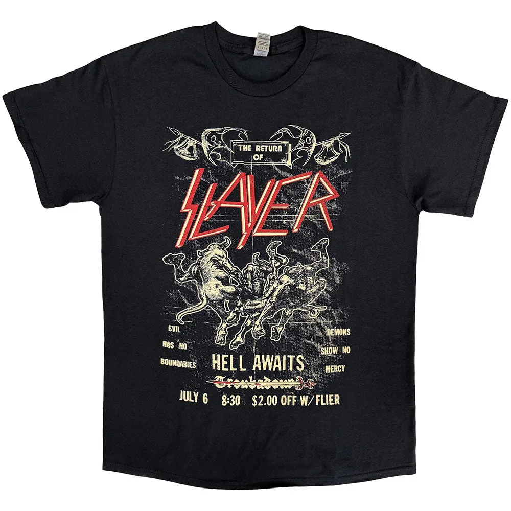 Slayer Unisex T-Shirt: Vintage Flyer (Black) sold by Paradiso Clothing
