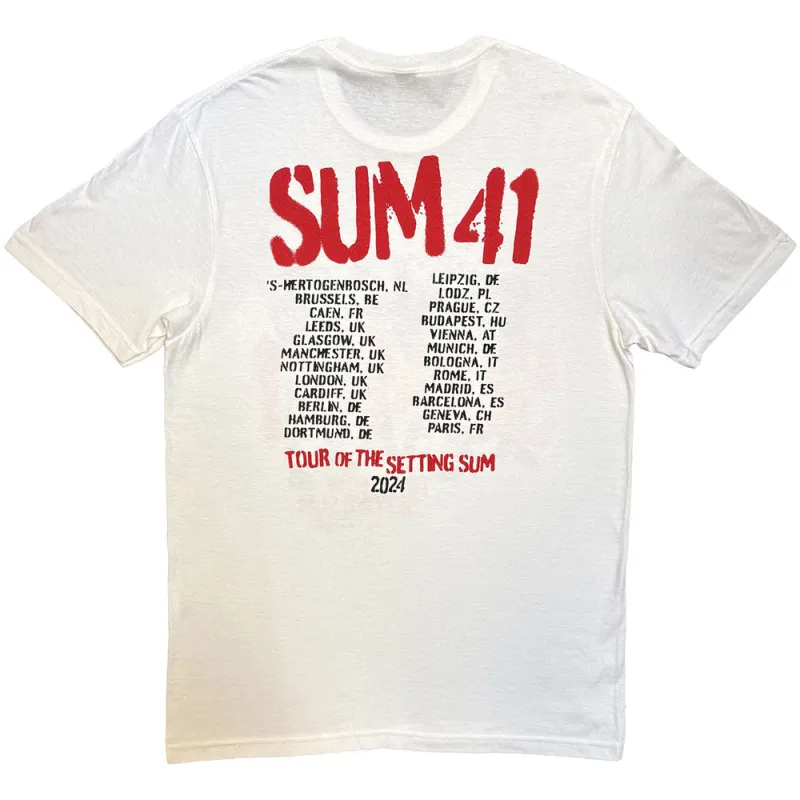 Sum 41 Unisex T-Shirt: Tour '24 Pt.2 Spray Paint (White) (Back Print) (Ex-Tour) made by Paradiso Clothing