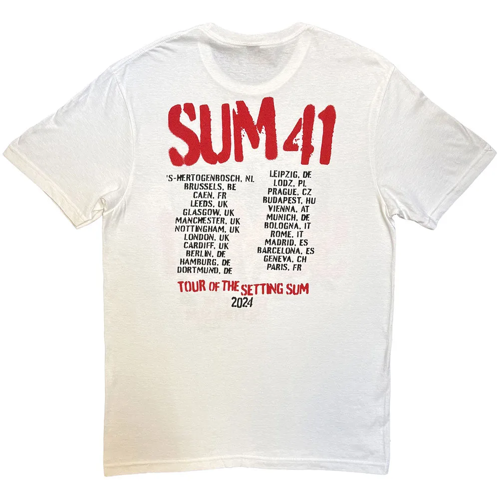 Sum 41 Unisex T-Shirt: Tour '24 Pt.2 Spray Paint (White) (Back Print) (Ex-Tour) sold by Paradiso Clothing