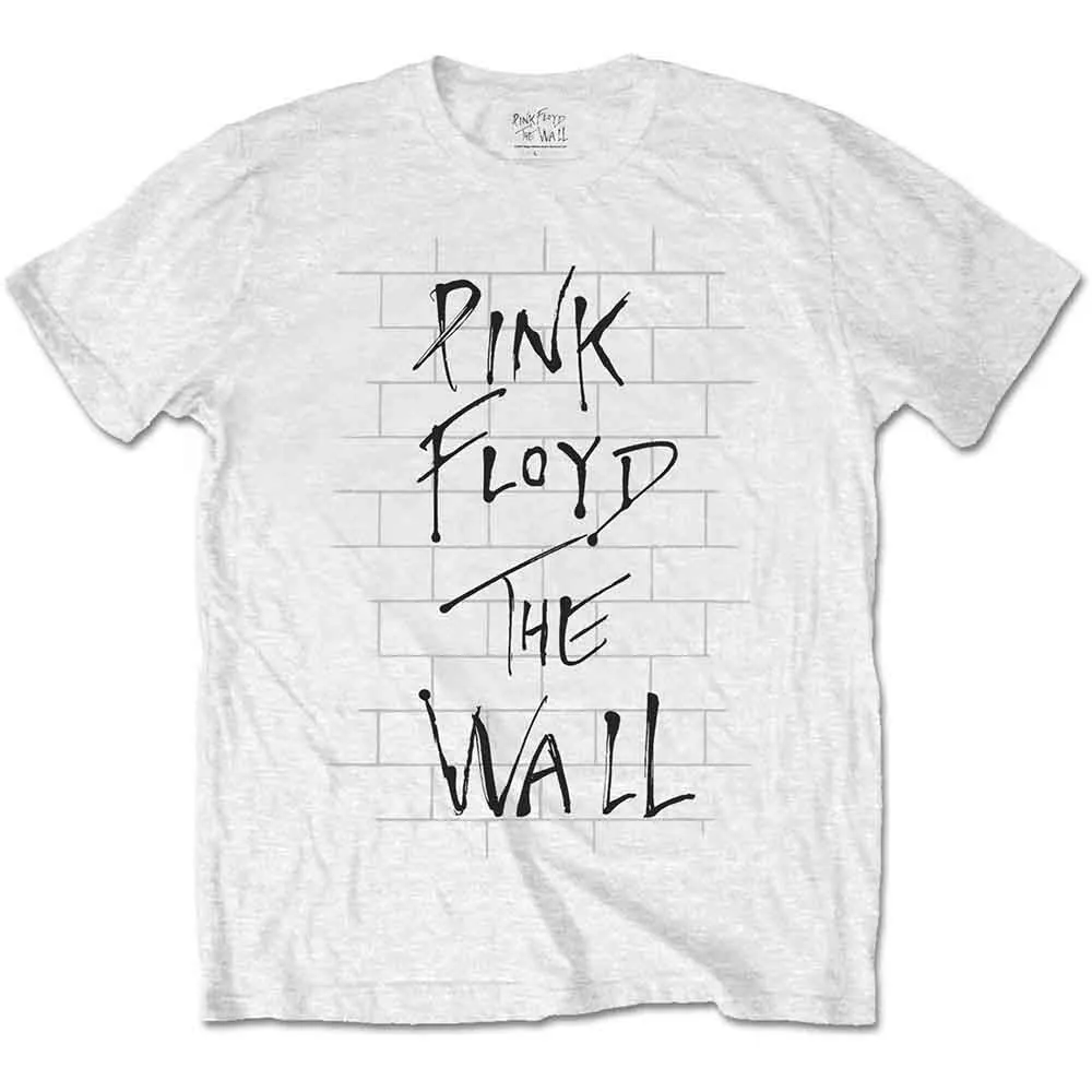 Pink Floyd Unisex T-Shirt: The Wall & Logo (White) sold by Paradiso Clothing