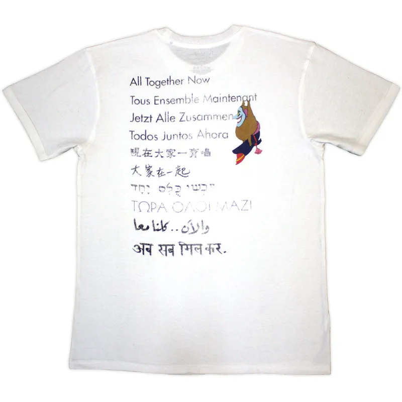 The Beatles Unisex T-Shirt: Yellow Submarine Heads Collage / ATN (White) (Back Print) made by Paradiso Clothing
