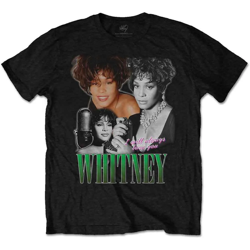 Whitney Houston Unisex T-Shirt: Always Love You Homage (Black) sold by Paradiso Clothing