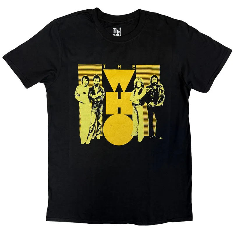 The Who Retro Yellow Band Logo T Shirt made by Paradiso Clothing