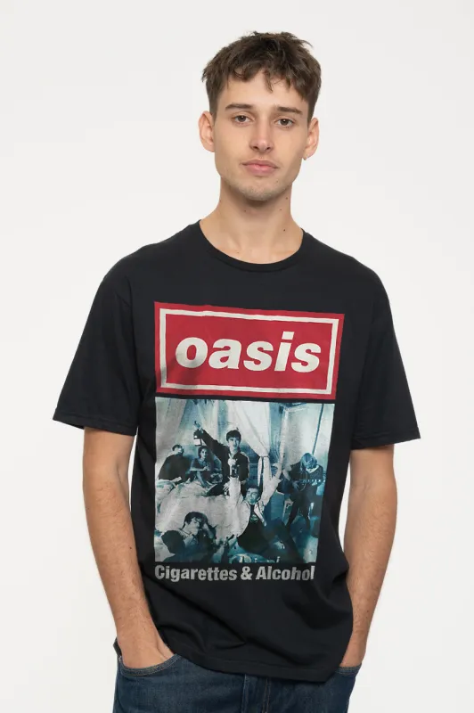 Oasis Cigarettes and Alcohol Single Cover T Shirt made by Oasis