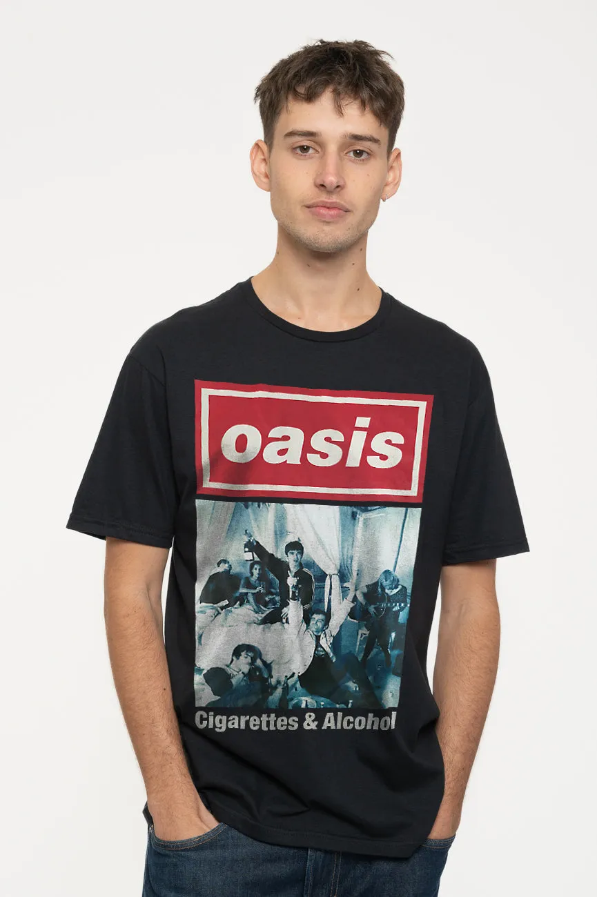 Oasis Cigarettes and Alcohol Single Cover T Shirt sold by Paradiso Clothing