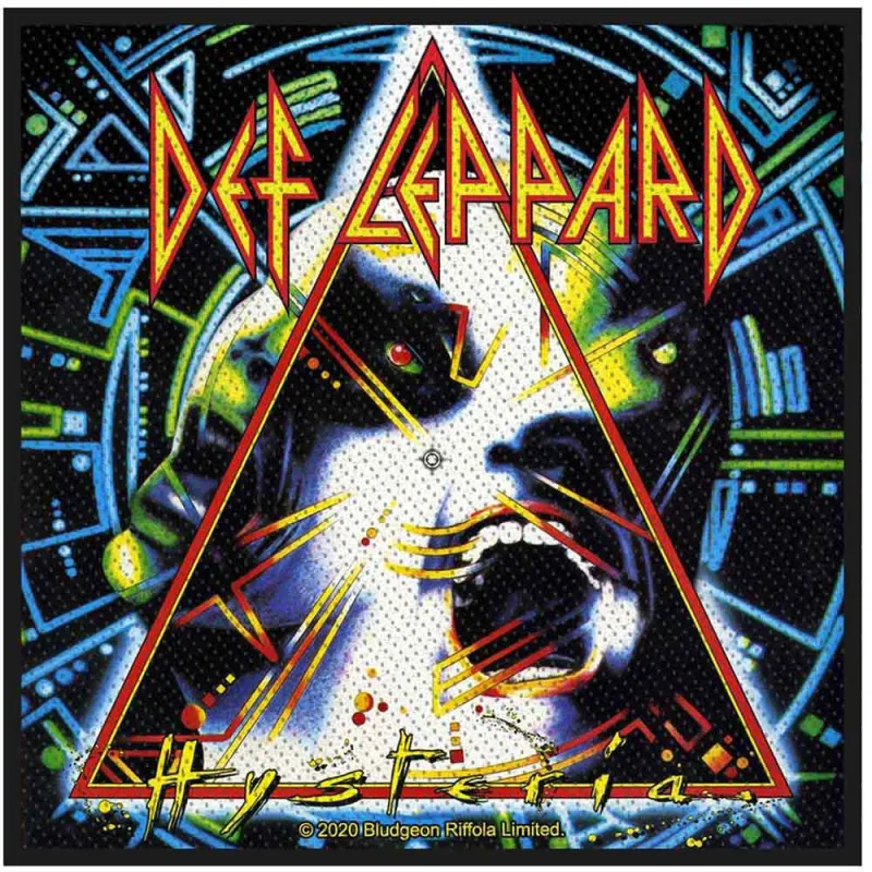 Def Leppard Standard Patch Hysteria new Official Black sold by Paradiso Clothing