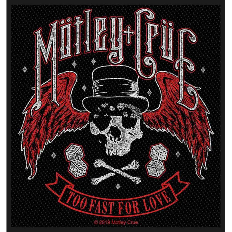 Motley Crue Standard Patch Too Fast For Love new Official Black made by Motley crue