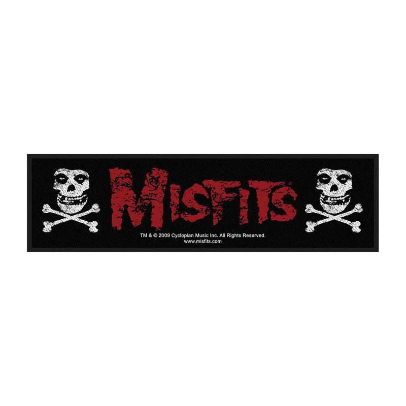 Misfits Super Strip Patch Cross Bones new Official Black sold by Paradiso Clothing