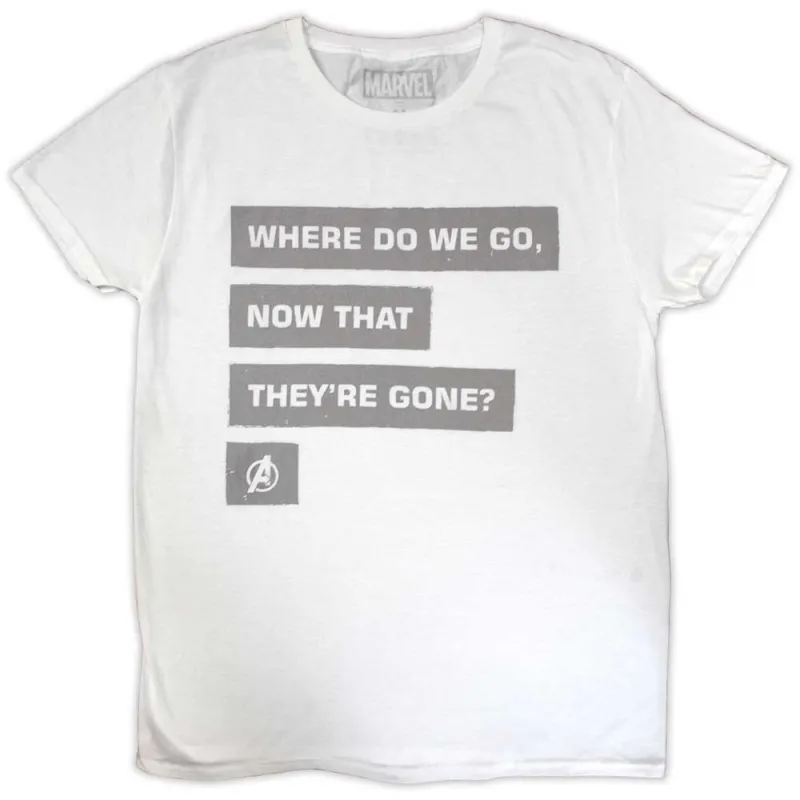 Marvel Comics Unisex T-Shirt: Avengers Now That They're Gone (White) made by Paradiso Clothing