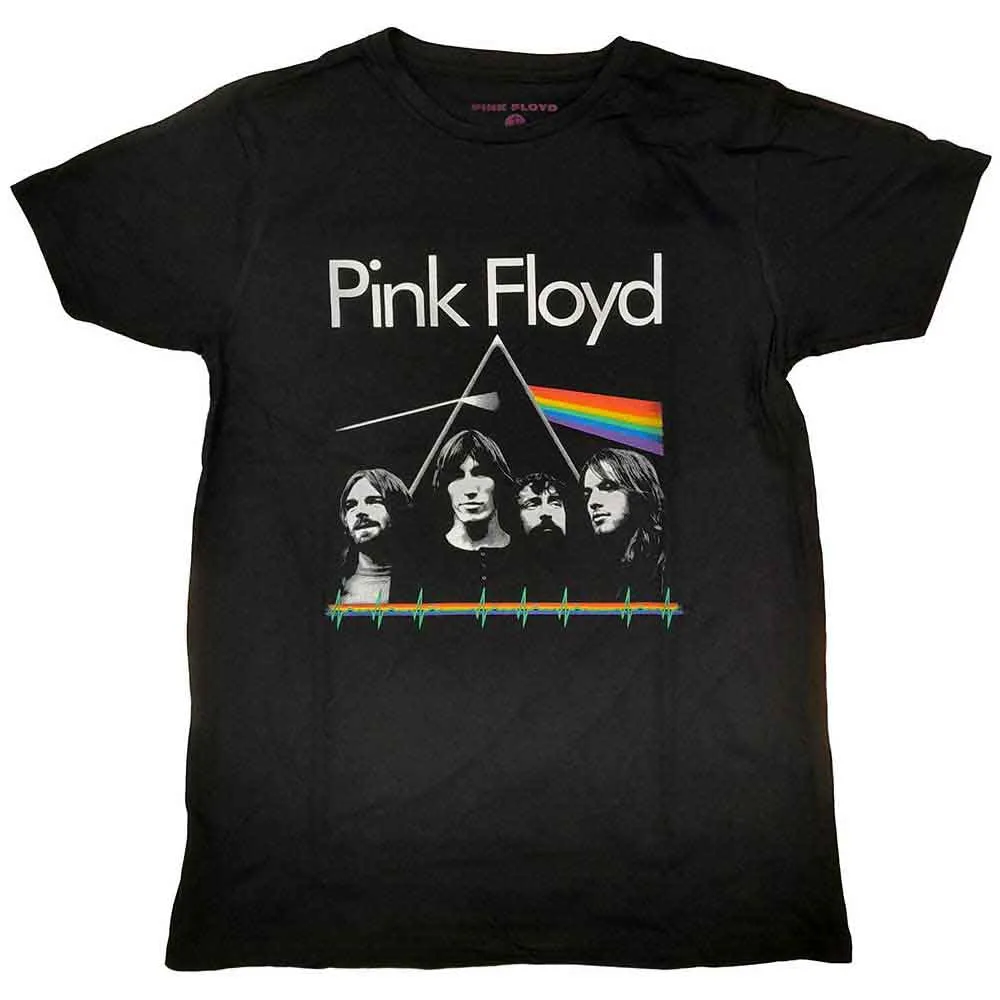 Pink Floyd Unisex T-Shirt: Dark Side of the Moon Band & Pulse (Black) sold by Paradiso Clothing