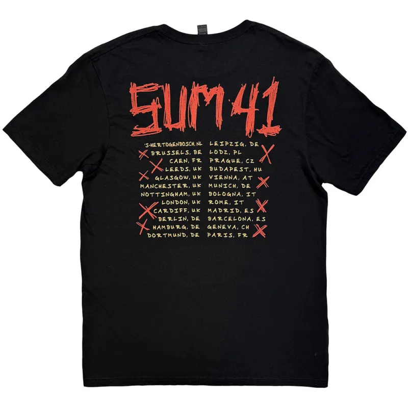 Sum 41 Unisex T-Shirt: Tour '24 Pt.2 Fuck Sum 41 (Black) (Back Print) (Ex-Tour) made by Paradiso Clothing