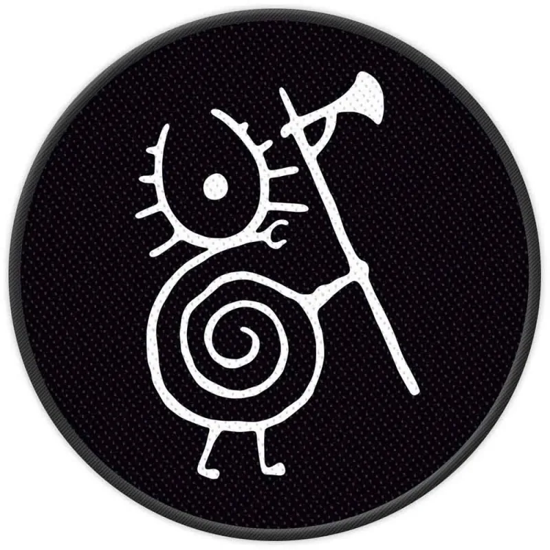 Heilung Patch Warrior Snail Band Logo new Official Black Woven Sew on made by Paradiso Clothing