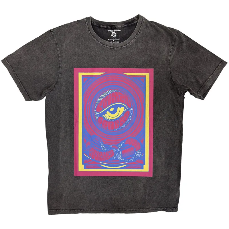 Primal Scream Psychedelic Eye Stone Wash T Shirt made by Paradiso Clothing