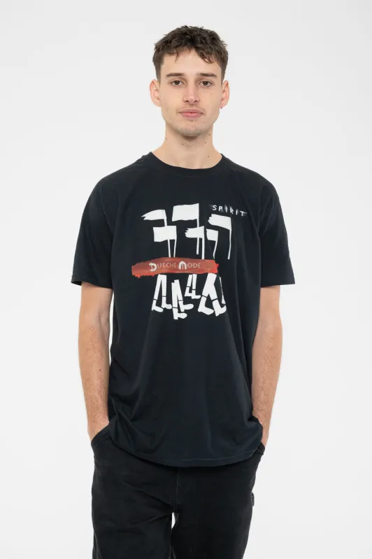 Depeche Mode White Spirit Red Logo Tour T Shirt made by Paradiso Clothing