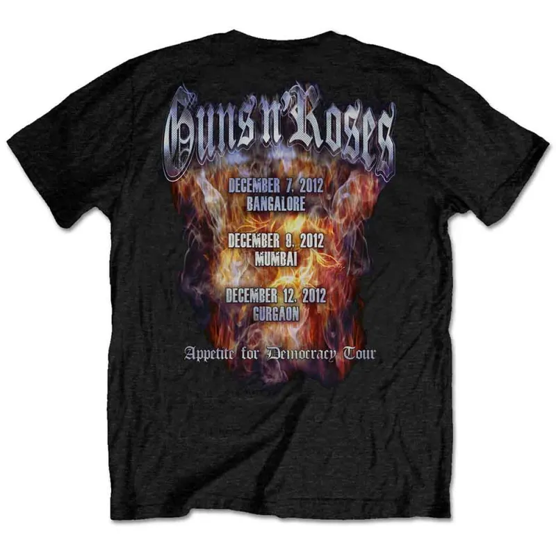 Guns N' Roses Unisex T-Shirt: Torso (Black) (Back Print) made by Paradiso Clothing