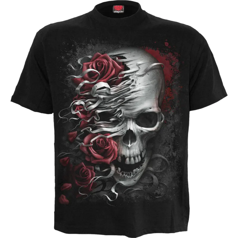 Spiral - SKULLS N' ROSES - T-Shirt Black made by Paradiso Clothing