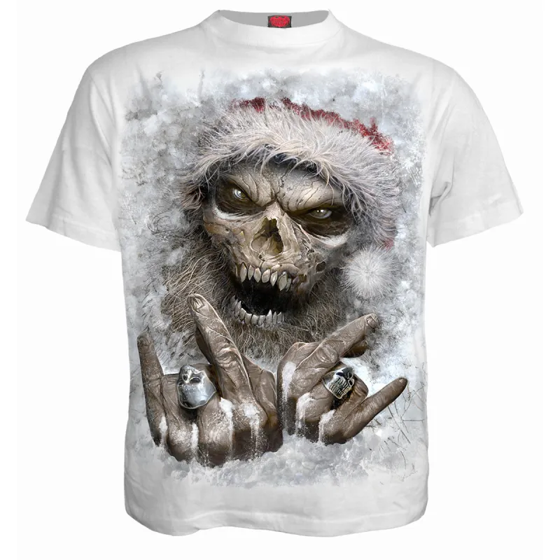 Spiral - ROCK SANTA - T-Shirt White made by Paradiso Clothing