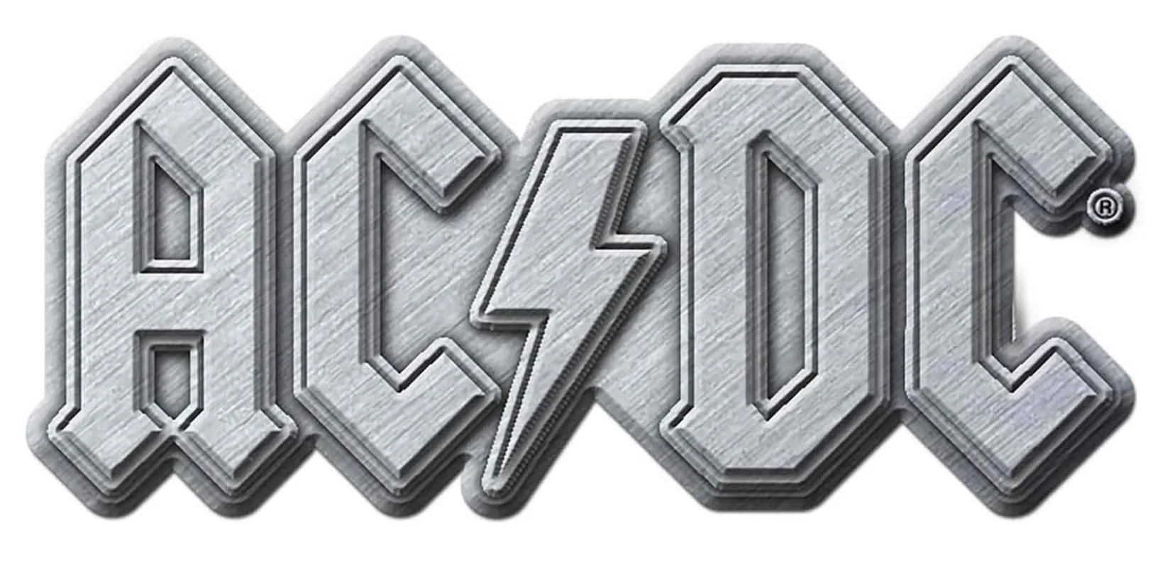 AC/DC Silver Band Logo Pin Badge made by AC/DC