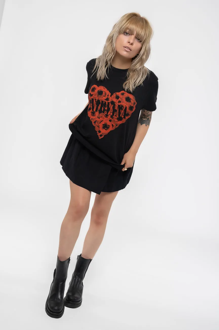 Nirvana Poppy Heart T Shirt sold by Paradiso Clothing product image thumbnail 4
