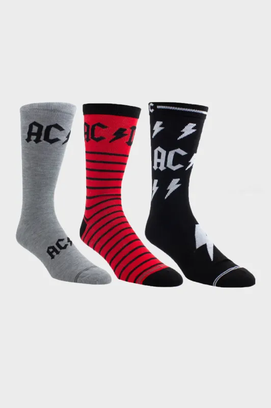 AC/DC Sock Set 3 Pack In Guitar Shaped Tin made by AC/DC