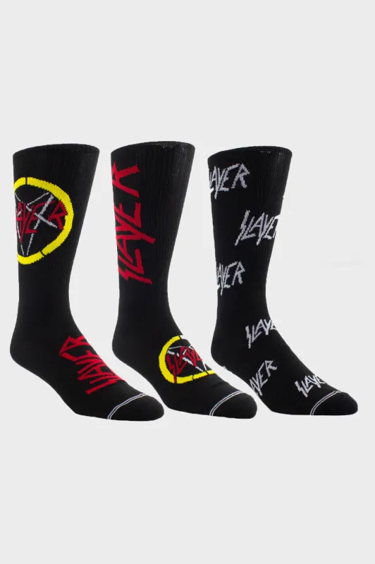 Slayer Sock Set 3 Pack In Guitar Shaped Tin made by Paradiso Clothing