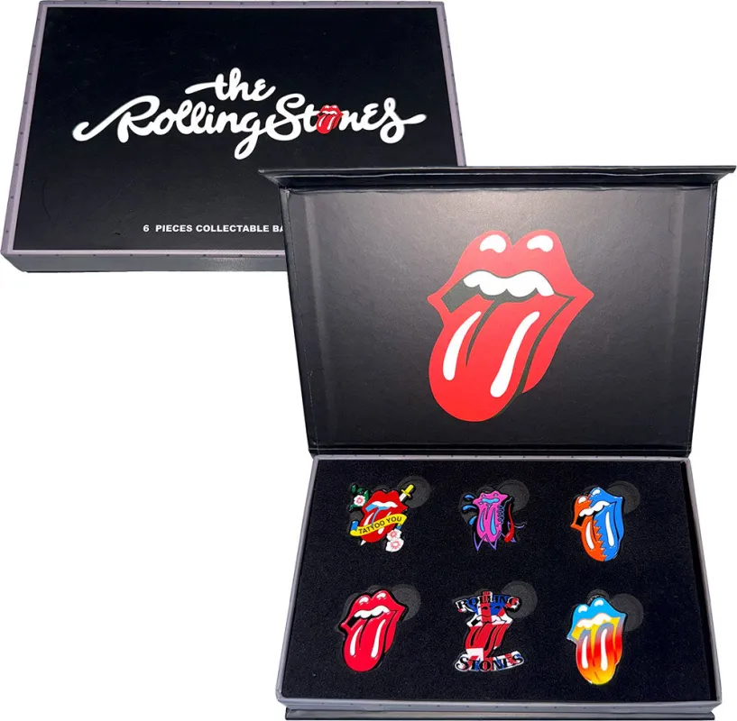 The Rolling Stones Tongues Evolution Pin Badge Set made by the Rolling Stones