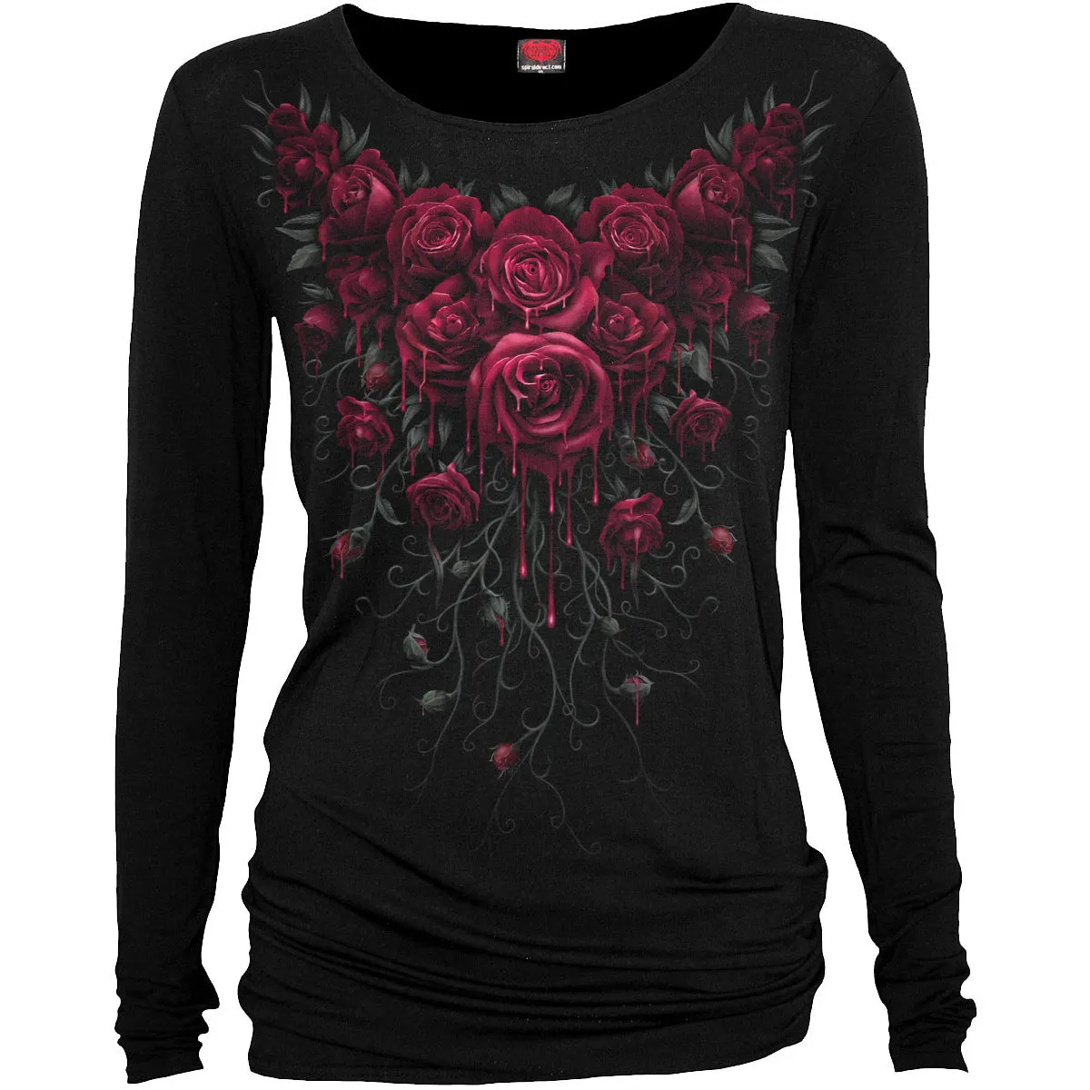 Spiral - BLOOD ROSE - Baggy Top Black sold by Paradiso Clothing