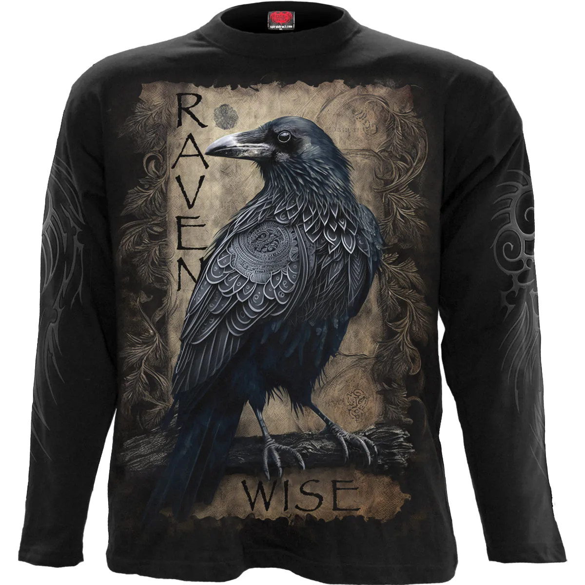 Spiral - RAVEN WISE - Longsleeve T-Shirt Black sold by Paradiso Clothing