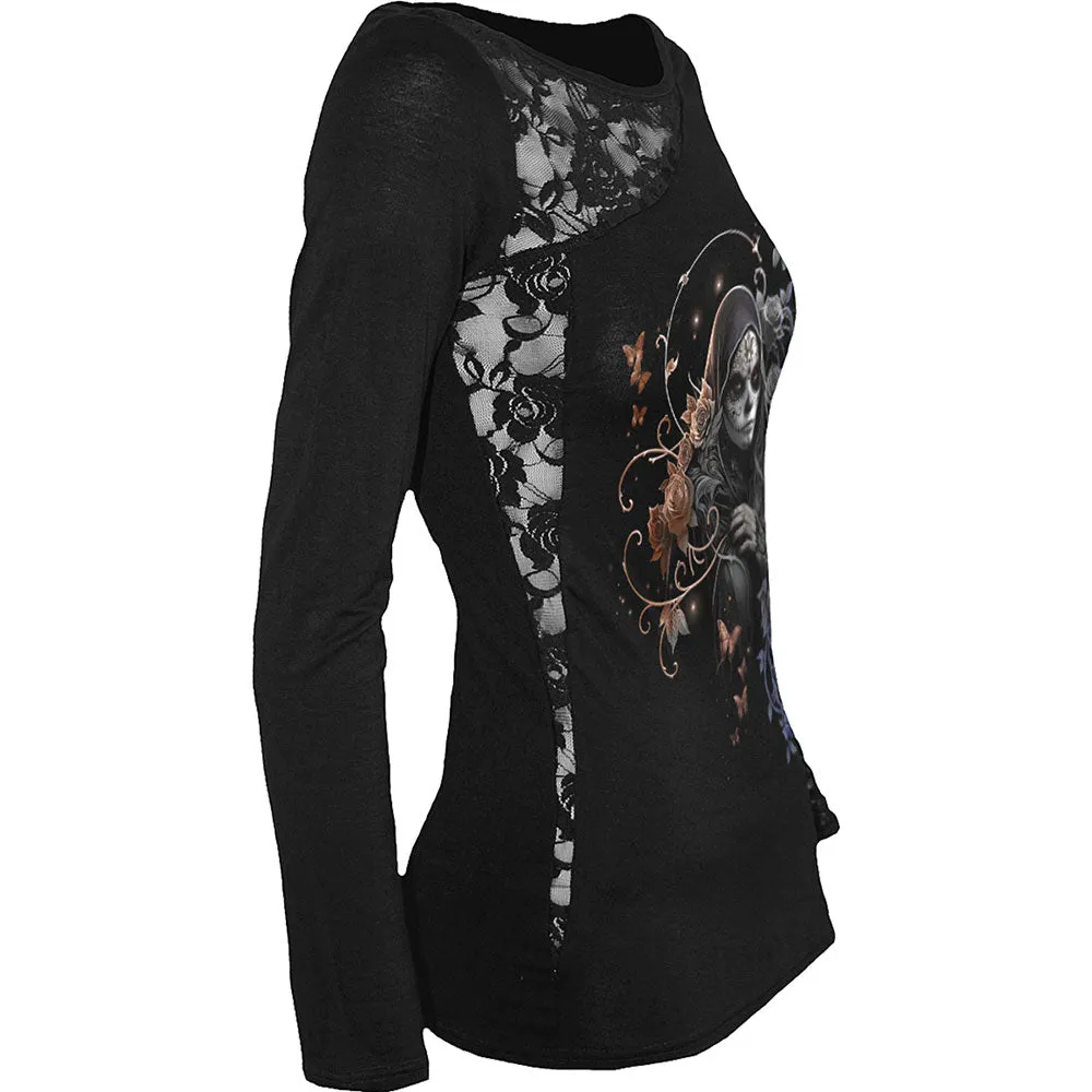 Spiral - GOTHIC GRACE - Lace One Shoulder Top Black sold by Paradiso Clothing product image thumbnail 4