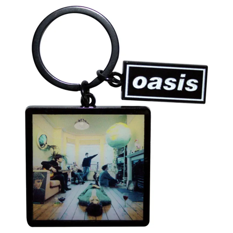 Oasis Live 25 Definitely Maybe Album Decca Band Logo Charm Keychain made by Oasis
