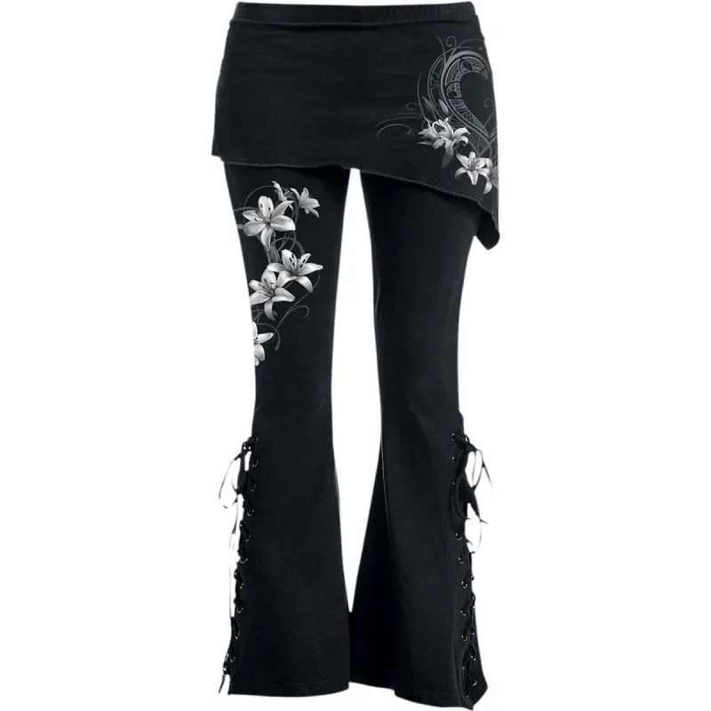 Spiral - PURE OF HEART - 2in1 Boot-Cut Leggings with Micro Slant Skirt made by Paradiso Clothing