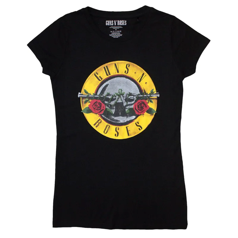 Guns N' Roses Classic Bullet Band Logo Skinny Fit T Shirt made by Paradiso Clothing