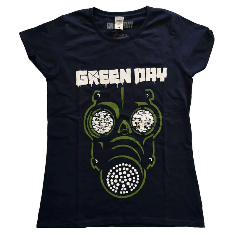 Green Day Mask Band Logo Skinny Fit T Shirt made by Green Day